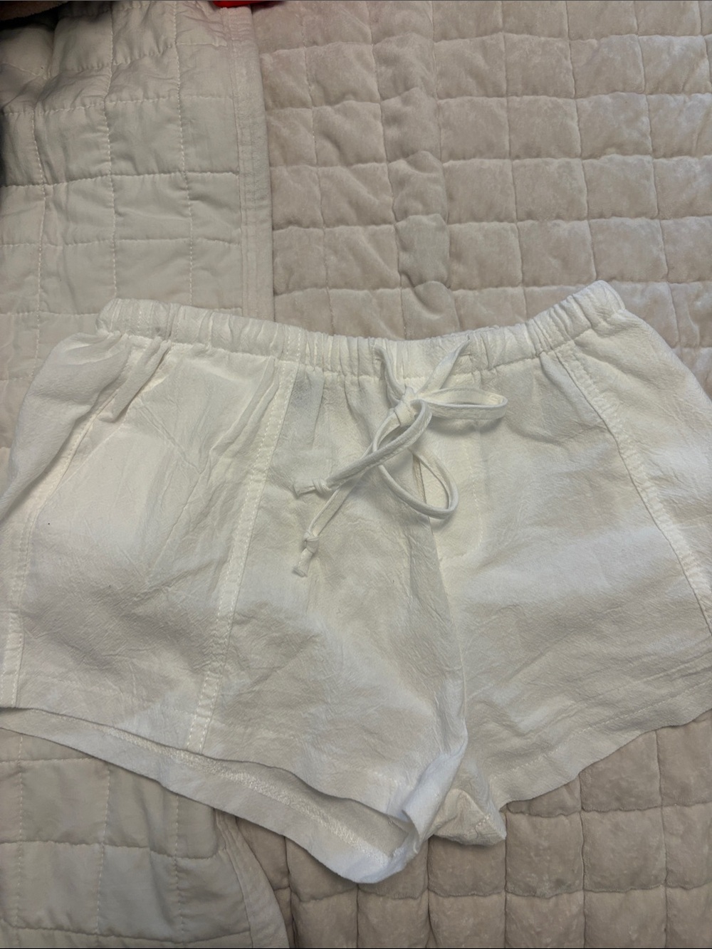 Amazon Women's White Drawstring Athletic Shorts